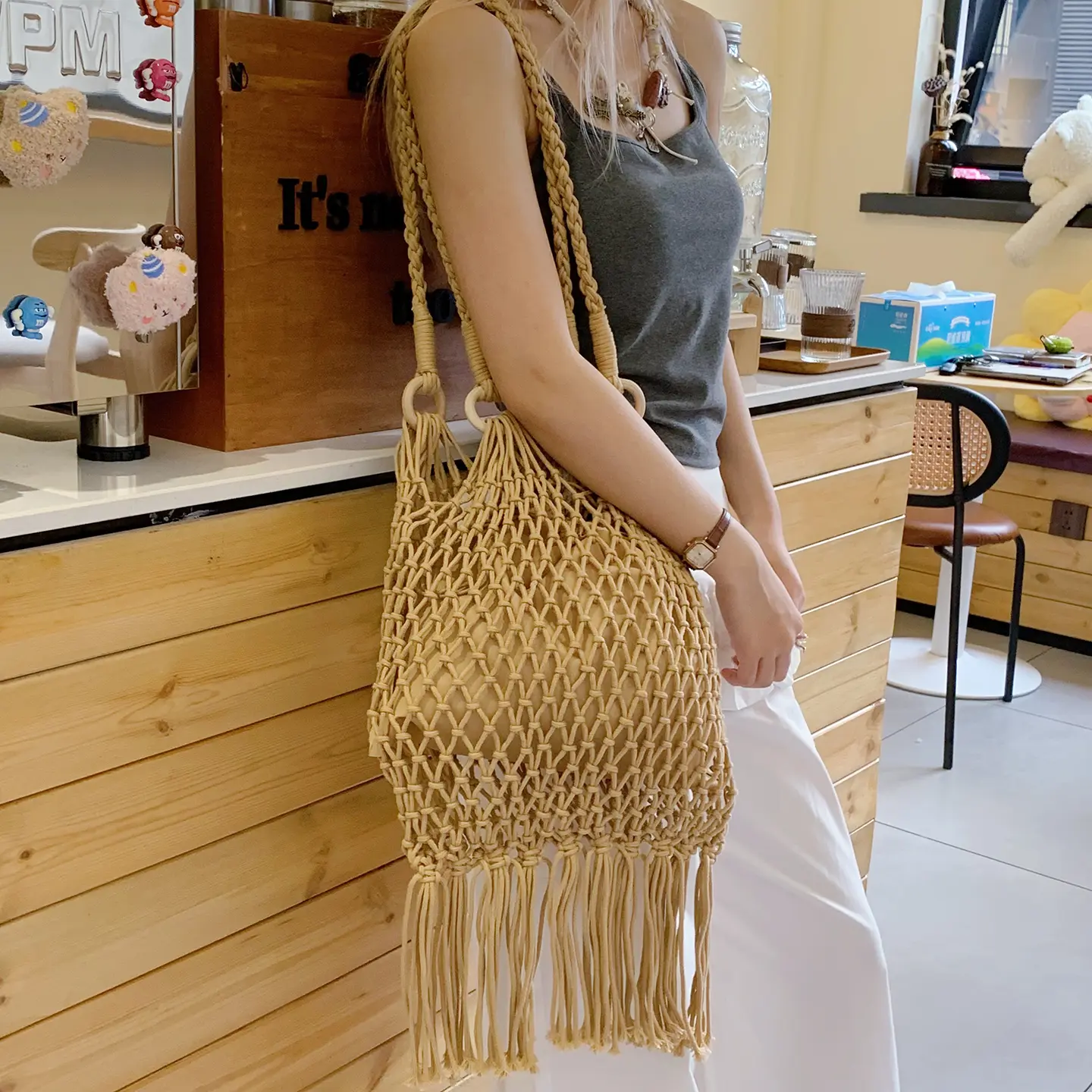 LEFTSIDE Woven Crossbody Bags for Women 2025 Summer Ladies ​ Shoulder Bag Females Beach Bags Summer Tassels Handbags and Purses