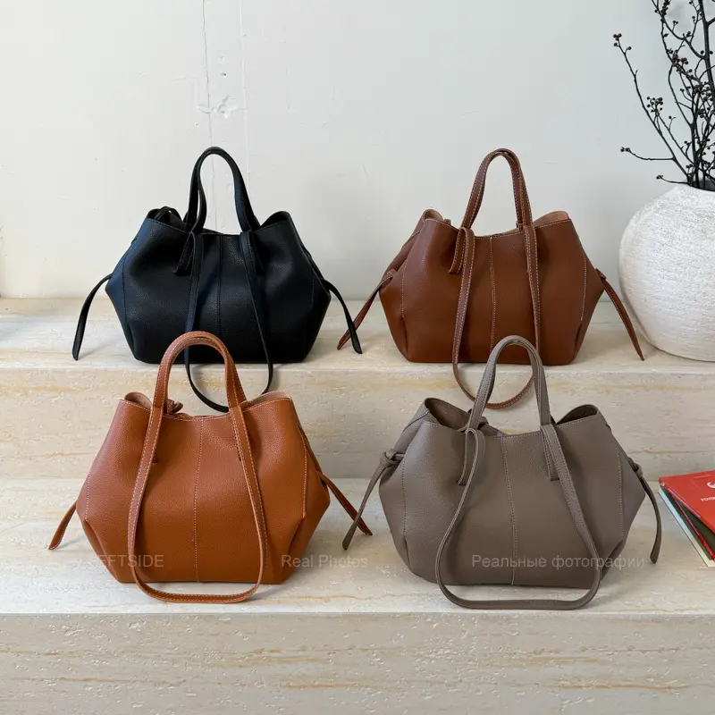 LEFTSIDE High-capacity PU Leather Shoulder Bag for Women 2025 Winter New Luxury Brand Tote Bag Lady Designer Handbags and Purses