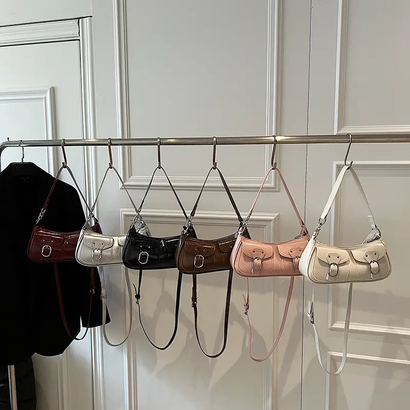 LEFTSIDE Women Small PU Leather Office Shoulder Bag 2025 New Trend Silver Crossbody Bag Female Vintage Handbags and Purses