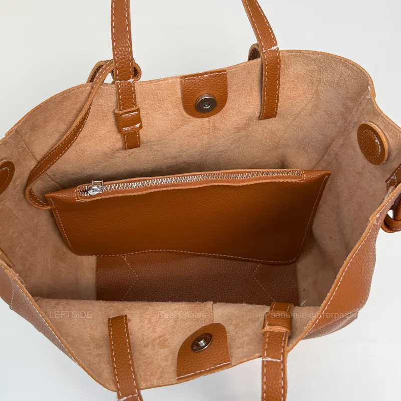 LEFTSIDE High-capacity PU Leather Shoulder Bag for Women 2025 Winter New Luxury Brand Tote Bag Lady Designer Handbags and Purses