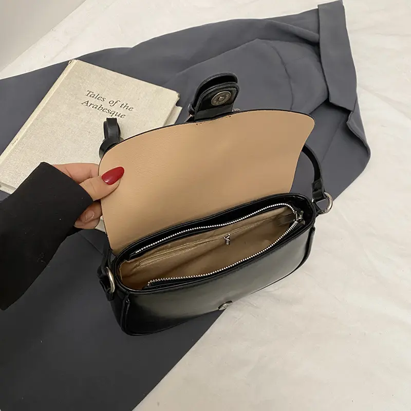 LEFTSIDE Women PU Leather Small Saddle Shoulder Bag 2025 New Trend Fashion Underarm Bag Female Crossbody Handbags and Purses