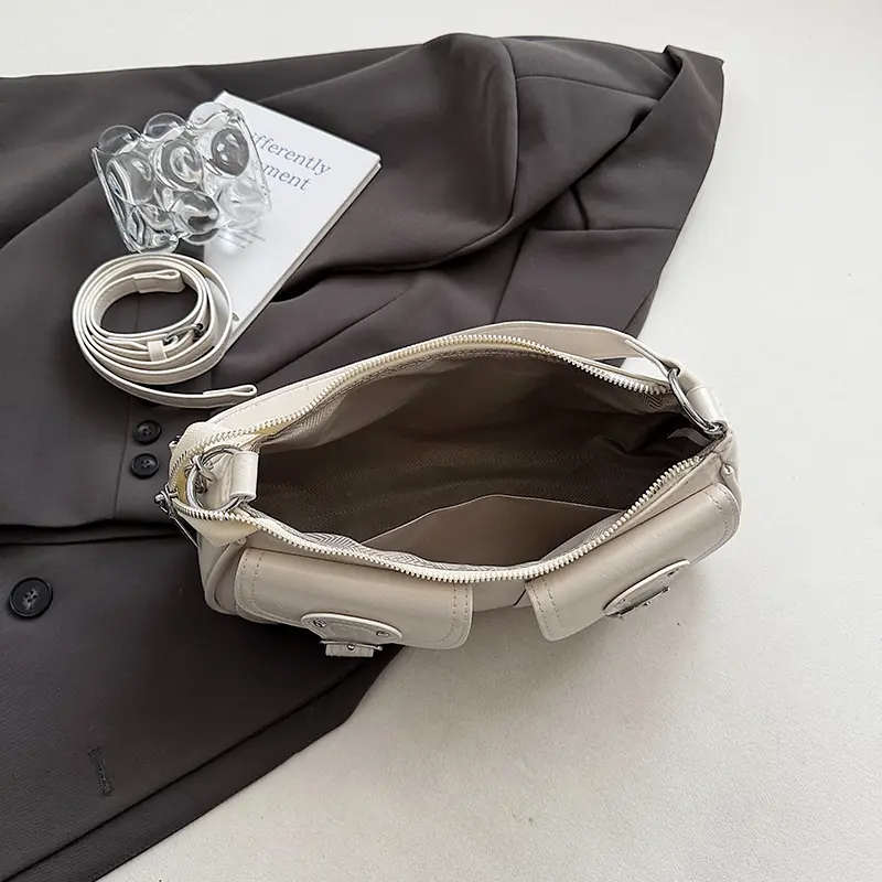 LEFTSIDE Women Small PU Leather Office Shoulder Bag 2025 New Trend Silver Crossbody Bag Female Vintage Handbags and Purses
