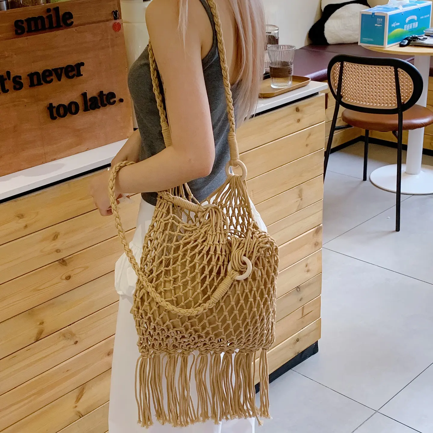LEFTSIDE Woven Crossbody Bags for Women 2025 Summer Ladies ​ Shoulder Bag Females Beach Bags Summer Tassels Handbags and Purses