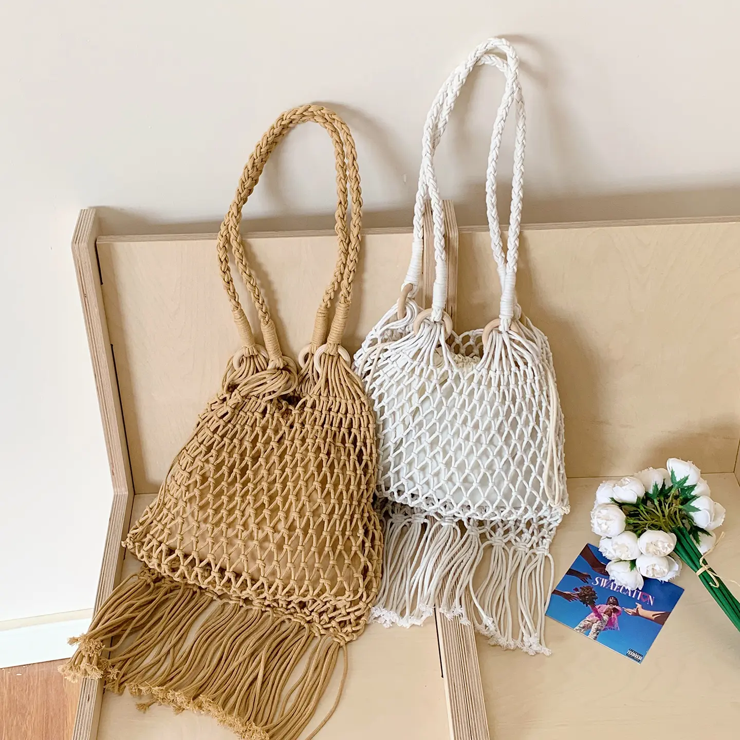 LEFTSIDE Woven Crossbody Bags for Women 2025 Summer Ladies ​ Shoulder Bag Females Beach Bags Summer Tassels Handbags and Purses