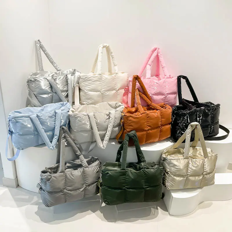 LEFTSIDE Big White Tote Bags for Women Winter Designer Handbags 2024 Luxury Soft Crossbody Bags Cotton Short Handle Handbag