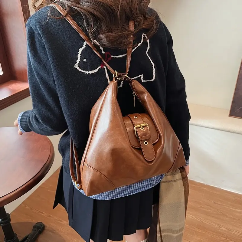 LEFTSIDE Belt Design Small PU Leather Shoulder Bag for Women 2024 Winter Trend New Y2K Handbags Females Luxury Crossbody Bag