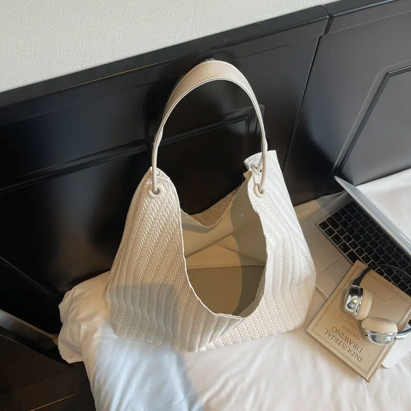 LEFTSIDE Weave High Capacity PU Leather Shoulder Bags for Women 2025 Luxury Brand Designer Hand Bag Females Handbags and Purses