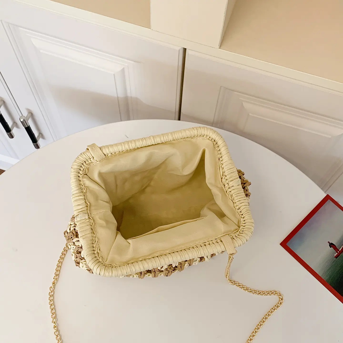 LEFTSIDE Woven Small Straw Shoulder Bags for Women 2025 Summer New Crossbody Bag Females Chain ​Raffia Beach Bags Handbags