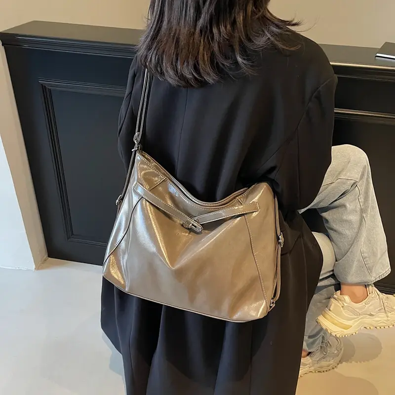 LEFTSIDE Small PU Leather Underarm Bags Lady Retro Hobo Shoulder Bag for Women 2024 Winter New  Y2K Crossbody Bag Handbags