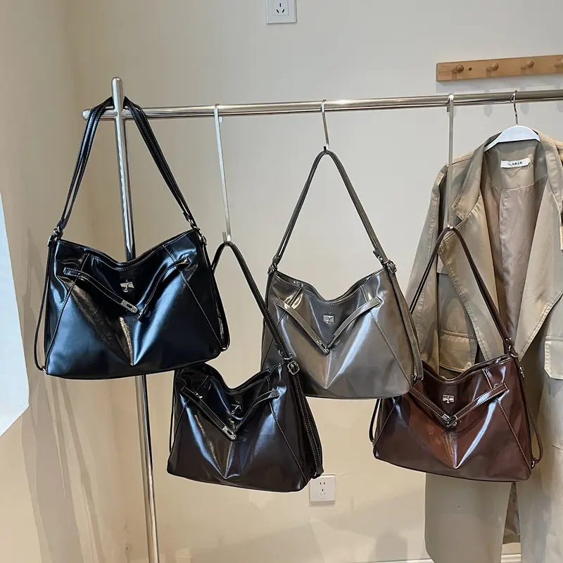 LEFTSIDE Small PU Leather Underarm Bags Lady Retro Hobo Shoulder Bag for Women 2024 Winter New  Y2K Crossbody Bag Handbags