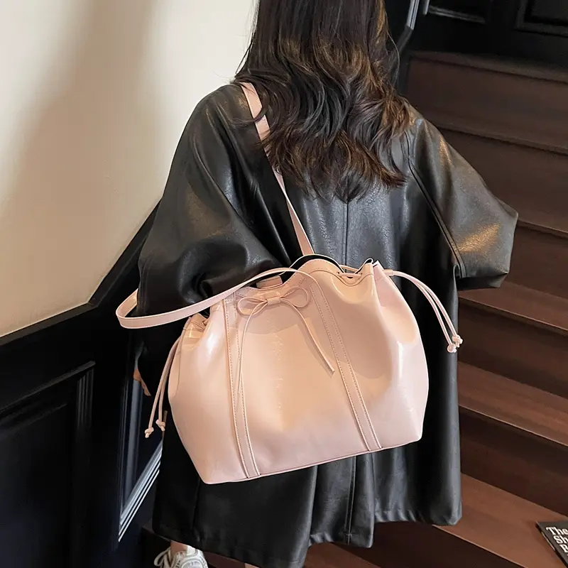 LEFTSIDE 2025 PU Leather Luxury Design Tote Bag Female Underarm Bag Female Handbags Retro Winter Trendy Underarm Shoulder Bag