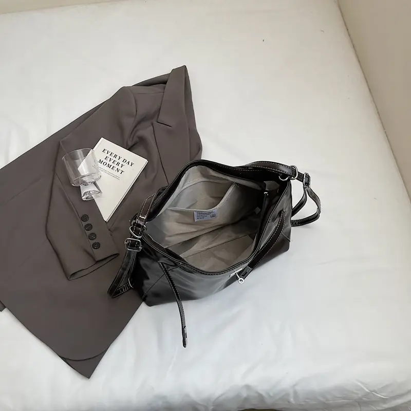 LEFTSIDE Small PU Leather Underarm Bags Lady Retro Hobo Shoulder Bag for Women 2024 Winter New  Y2K Crossbody Bag Handbags