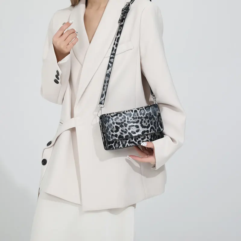 Mini Leopard Pu Leather Shoulder Bags for Women 2025 Y2k New Korean Fashion Travel Handbags and Purses Female Flap Crossbody Bag