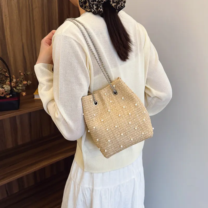 LEFTSIDE Chinese Style Small Shoulder Bags for Women 2025 Summer New Trend Crossbody Bag Females Chain ​Bucket Bags Handbags