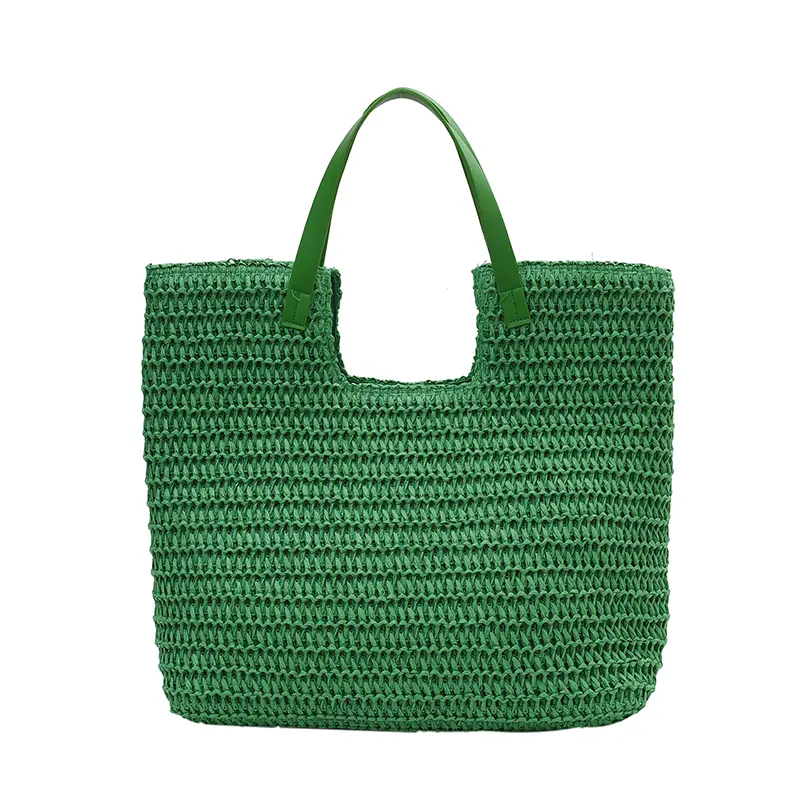 Summer Women Weave Straw Big Tote Bag 2025 New In Travel Beach Bags Handmade Shopper Shopping Shoulder Bag with Short Handle