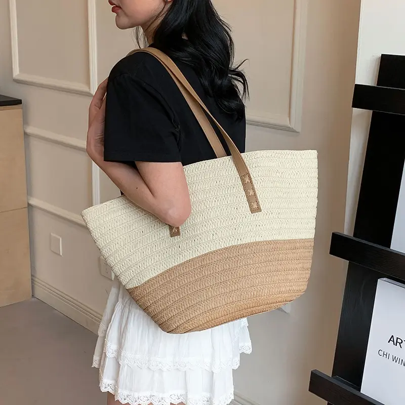 LEFTSIDE Weave Small Straw Shoulder Bags for Women 2025 Summer Ladies New Tote Bag Females Beach Bags Luxury Handbags and Purses