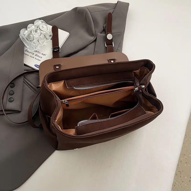 LEFTSIDE Women's Pu Leather Backpacks 2025 New Korean Fashion Solid Color Vintage Luxury Backpack Student School Bag Back Packs