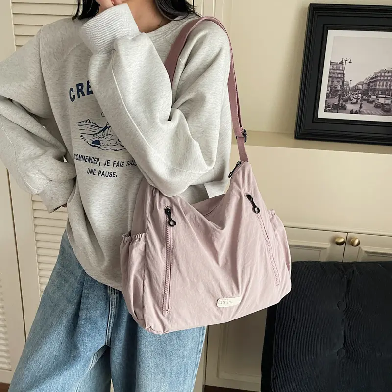 LEFTSIDE Soft Cloth Solid Color Crossbody Bags for Women Shoulder Bags Females 2025 New in Fashion Trend Handbags and Purses