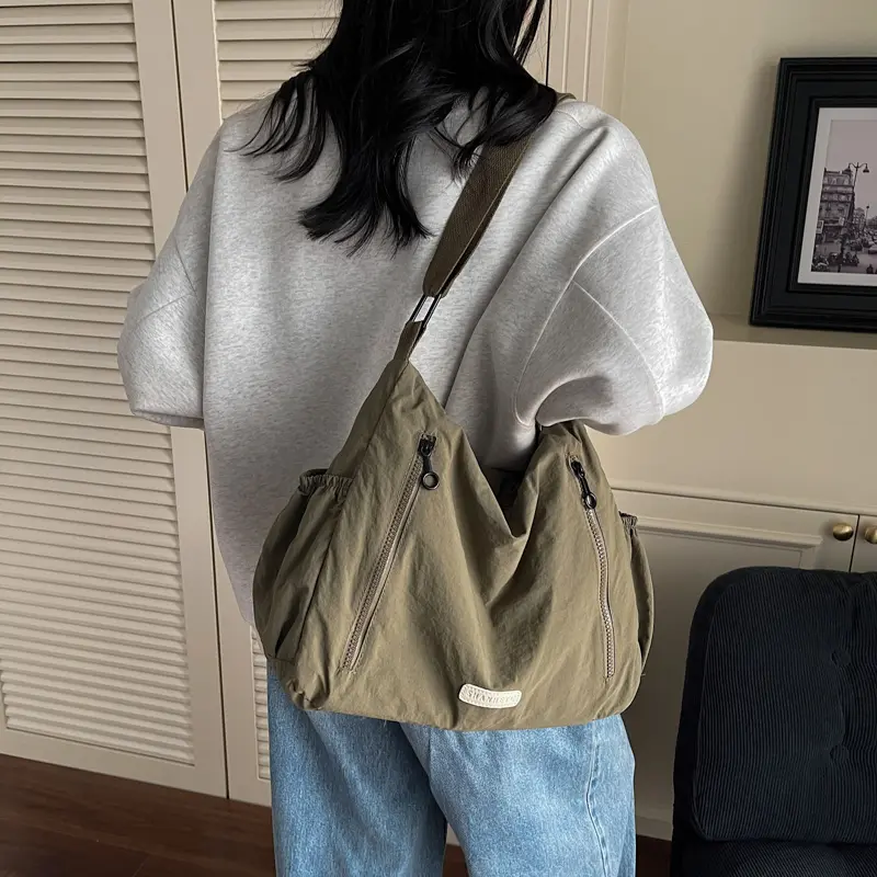 LEFTSIDE Soft Cloth Solid Color Crossbody Bags for Women Shoulder Bags Females 2025 New in Fashion Trend Handbags and Purses