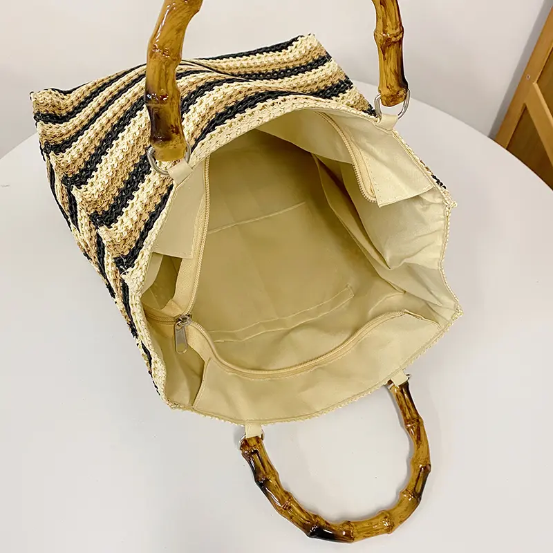 LEFTSIDE Weave Small Short Handle Straw Shoulder Bags for Women 2025 Summer New Tote Bag Females Beach Bags Handbags and Purses