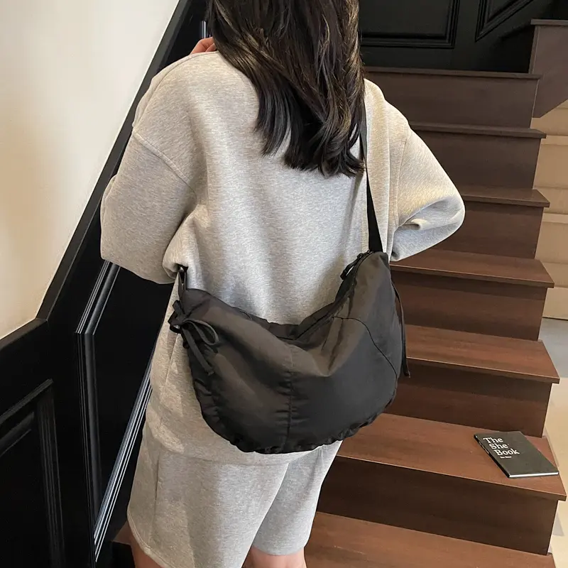 LEFTSIDE High Capacity Soft Cloth Crossbody Bags for Women Shoulder Bags Females 2025 New Korean Fashion Trend Travel Handbags