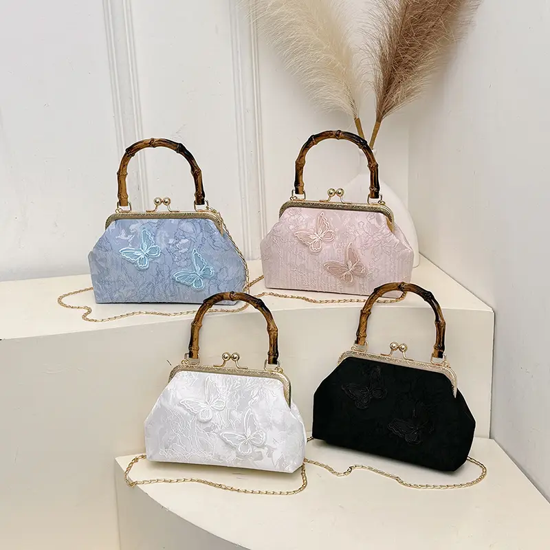 LEFTSIDE Small Chinese Style Cloth Crossbody Bags for Women Chain Shoulder Bags Females Short Handle Handbags Evening Purses