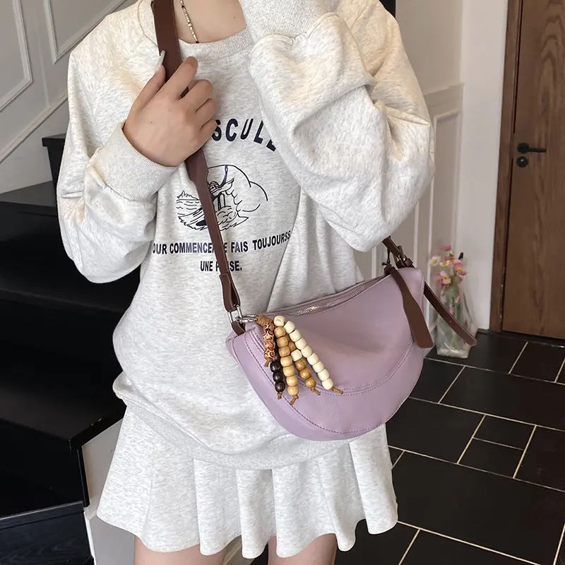 LEFTSIDE Luxury PU Leather Small Saddle Bag Female Underarm Bag 2025 Winter Retro Female New Handbags Crossbody Shoulder Bag