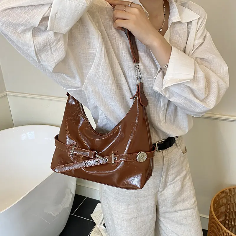 LEFTSIDE  Design PU Leather Small Underarm Bags for Women 2025 Trend Female Luxury Brand Shoulder Crossbody Bag Handbags