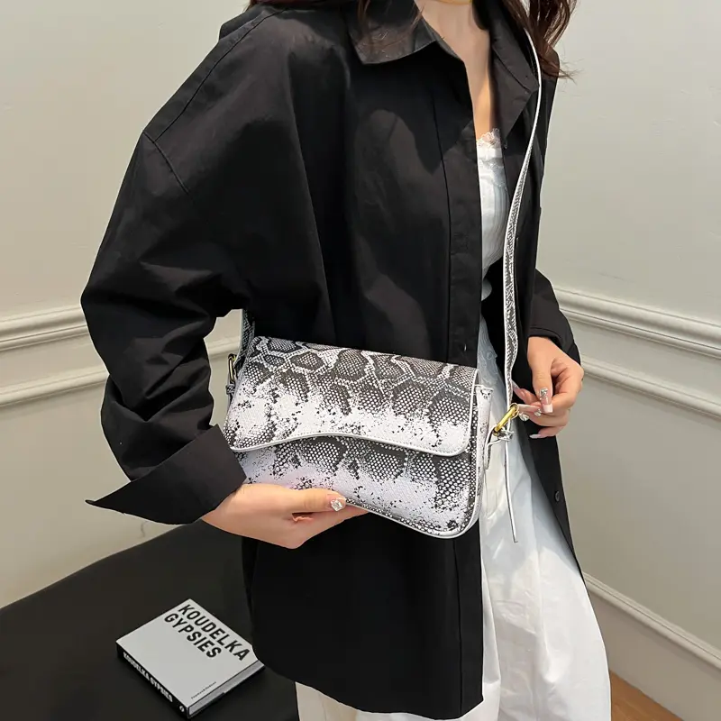 LEFTSIDE Small PU Leather Crossbody Bags for Women 2025 New Luxury Korean Fashion Serpentine Handbags and Purses Shoulder Bag
