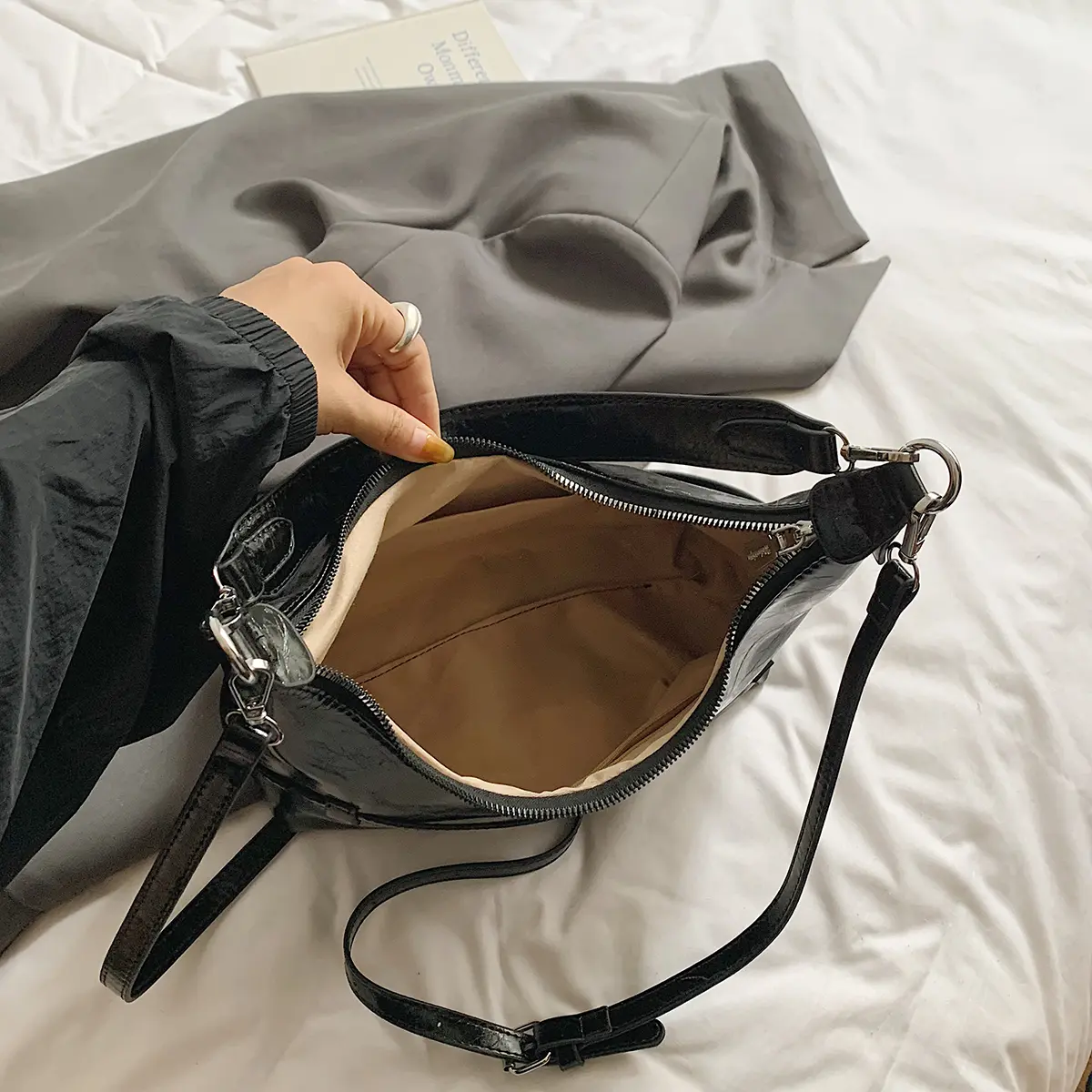 LEFTSIDE  Design PU Leather Small Underarm Bags for Women 2025 Trend Female Luxury Brand Shoulder Crossbody Bag Handbags