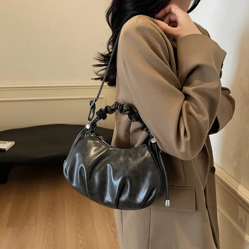 LEFTSIDE Small PU Leather Crossbody Bags for Women 2024 Y2K New Luxury Short Handle Shoulder Bag Females Handbags and Purses