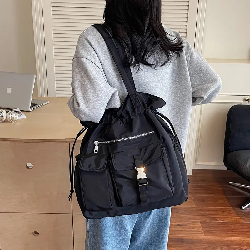 LEFTSIDE Soft Cloth Shoulder Bags for Women 2025 Summer New Trend Travel Shopper Shopping Bag Females ​Handbags and Purses