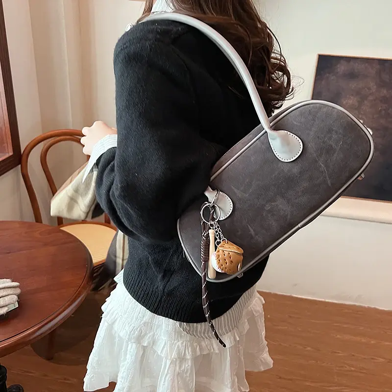LEFTSIDE Faux Suede Retro Shoulder Bag for Women 2024 Winter Trend New Y2K Handbags Females Travel Luxury Fashion Tote Bags