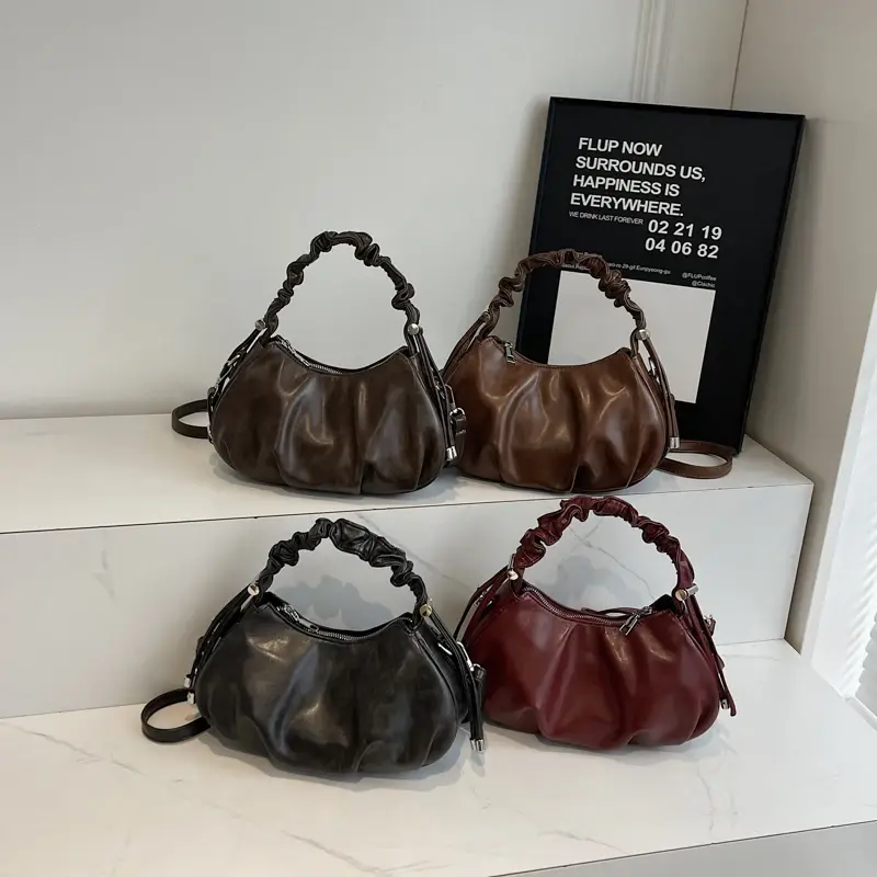 LEFTSIDE Small PU Leather Crossbody Bags for Women 2024 Y2K New Luxury Short Handle Shoulder Bag Females Handbags and Purses