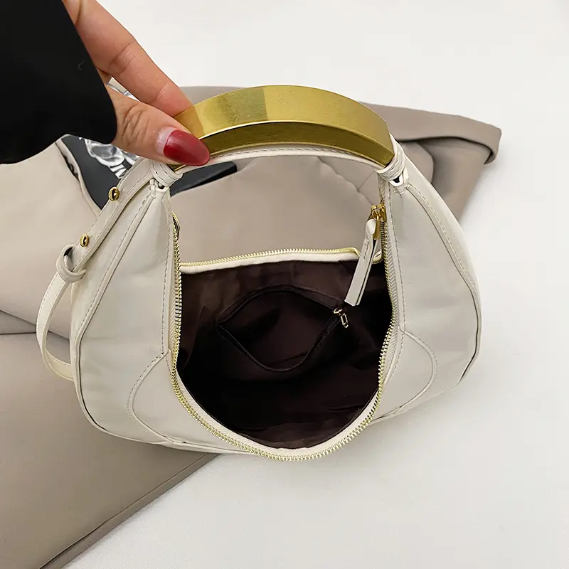 LEFTSIDE Retro Small Splicing Leather Saddle Bag 2025 New Trendy Shoulder Bag Fashion Underarm Bag Females Luxury Handbags