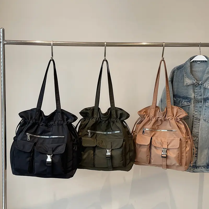 LEFTSIDE Soft Cloth Shoulder Bags for Women 2025 Summer New Trend Travel Shopper Shopping Bag Females ​Handbags and Purses