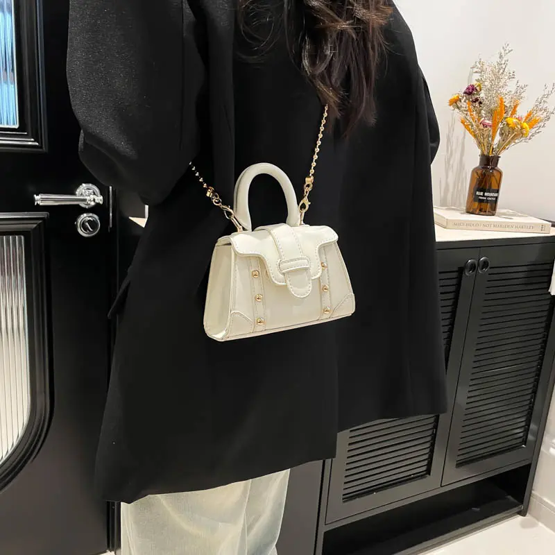 LEFTSIDE Cute Mini PU Leather Flap Crossbody Bags for Women 2025 Fashion Simple Shoulder  Bag Females Chain Handbags and Purses