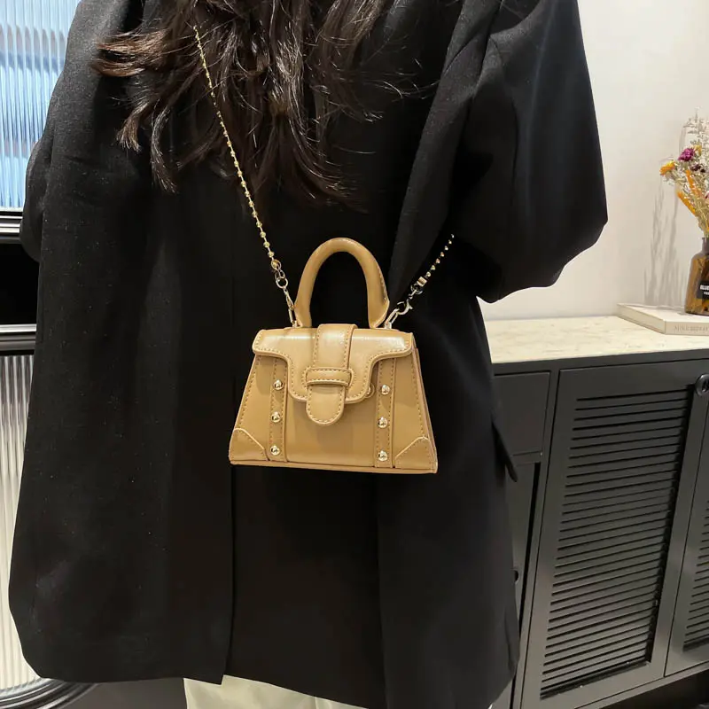 LEFTSIDE Cute Mini PU Leather Flap Crossbody Bags for Women 2025 Fashion Simple Shoulder  Bag Females Chain Handbags and Purses