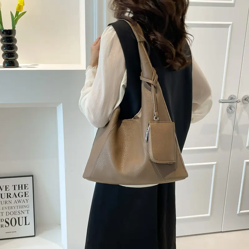 LEFTSIDE 2 Pcs/set PU Leather Small Shoulder Bags for Women Hobo Bag 2025 Winter Luxury New Trend Designer Purses and Handbags