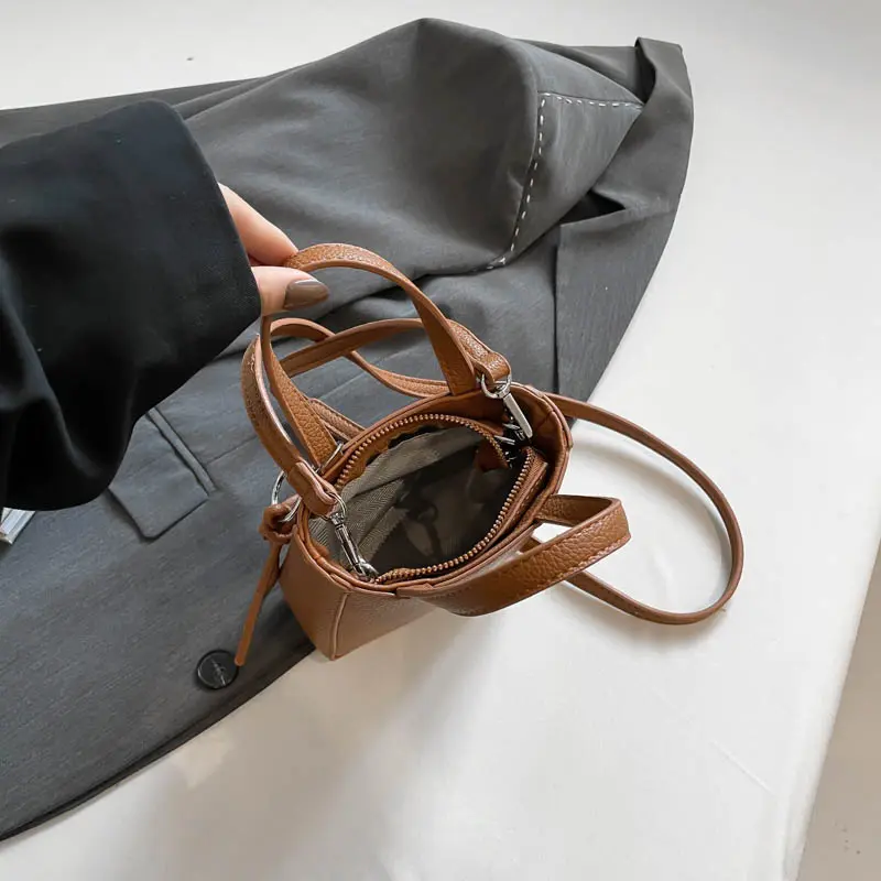 LEFTSIDE Mini PU Leather Shoulder Bags for Phone Women 2025 New in Crossbody Bag Females Casual Simple Handbags and Purses
