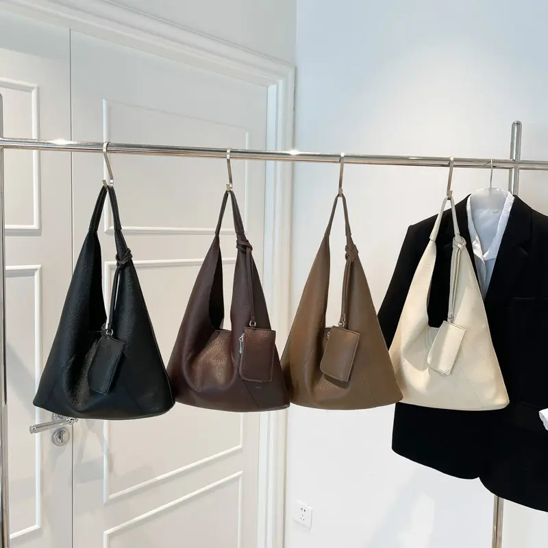 LEFTSIDE 2 Pcs/set PU Leather Small Shoulder Bags for Women Hobo Bag 2025 Winter Luxury New Trend Designer Purses and Handbags