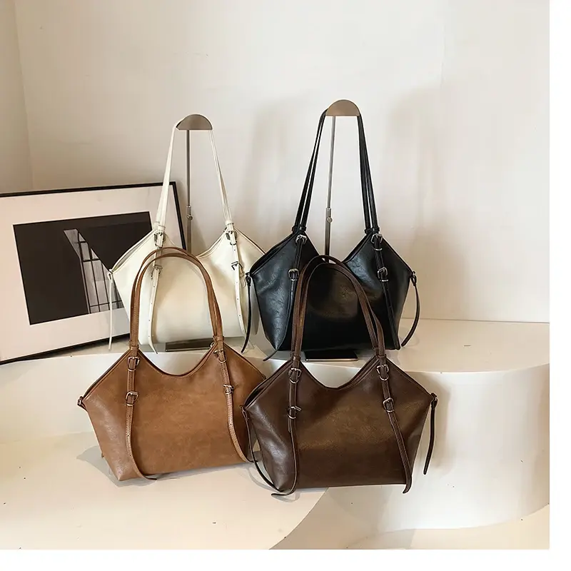 LEFTSIDE Large Pu Leather Shoulder Bags For Women 2025 Winter Y2K Korean Fashion Trend Female Tote Bag Lady Handbags And Purses