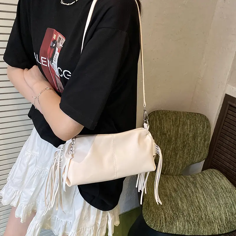 LEFTSIDE Design Small PU Leather Shoulder Bags for Women 2025 New Luxury Tassels Crossbody Bag Females ​Handbags and Purses