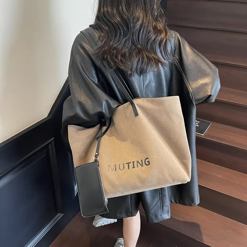 LEFTSIDE 2025 New High capacity Cloth Handbags and Purses Women Underarm Tote Bag Luxury Brand Retro Short Handle Shoulder Bags