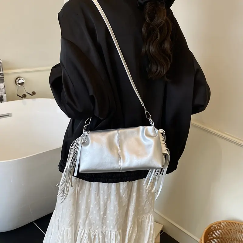 LEFTSIDE Design Small PU Leather Shoulder Bags for Women 2025 New Luxury Tassels Crossbody Bag Females ​Handbags and Purses
