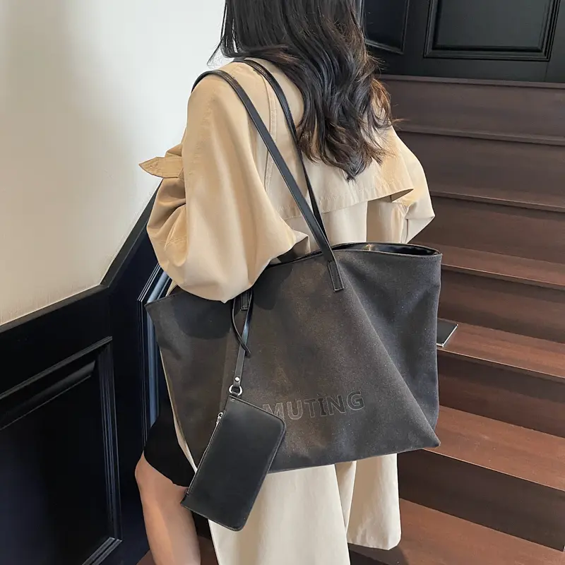 LEFTSIDE 2025 New High capacity Cloth Handbags and Purses Women Underarm Tote Bag Luxury Brand Retro Short Handle Shoulder Bags
