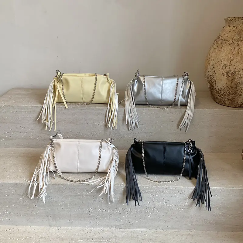 LEFTSIDE Design Small PU Leather Shoulder Bags for Women 2025 New Luxury Tassels Crossbody Bag Females ​Handbags and Purses