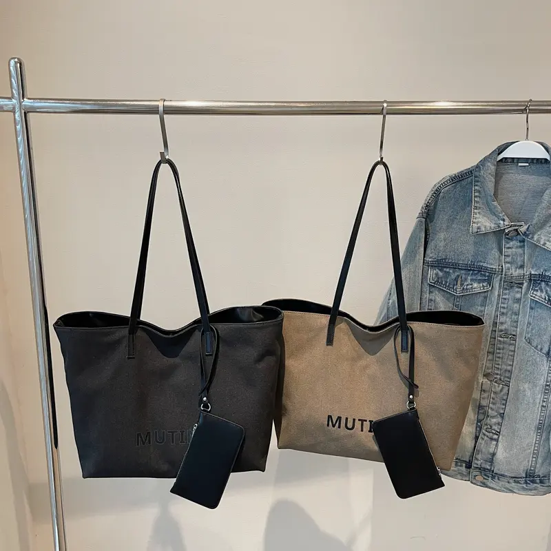 LEFTSIDE 2025 New High capacity Cloth Handbags and Purses Women Underarm Tote Bag Luxury Brand Retro Short Handle Shoulder Bags