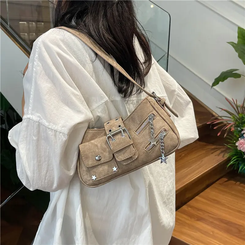 LEFTSIDE Belt Design Pu Leather Crossbody Bags for Women 2025 Y2K Trend Fashion Shoulder Bag Lady Small Handbags and Purses