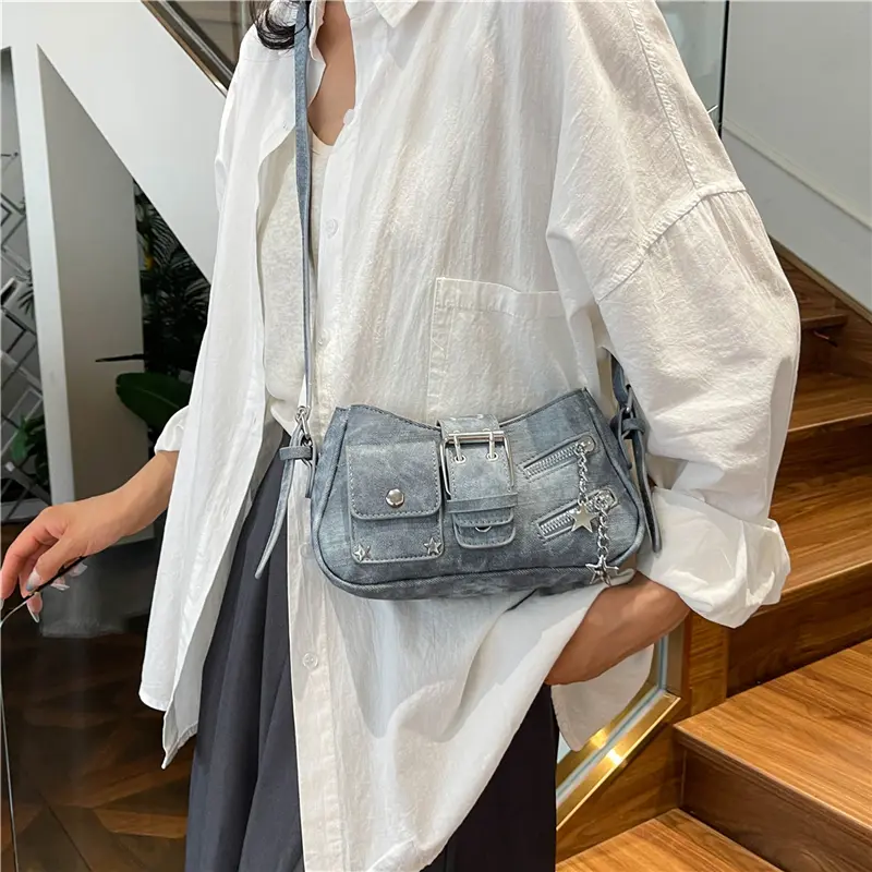 LEFTSIDE Belt Design Pu Leather Crossbody Bags for Women 2025 Y2K Trend Fashion Shoulder Bag Lady Small Handbags and Purses